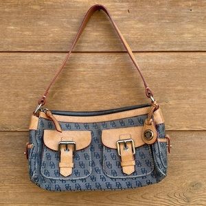 Dooney & Bourke Blue and Tan Shoulder Bag